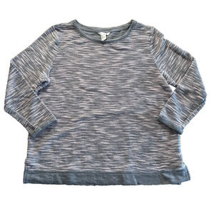 H&M Women's Pink Gray Soft Cozy Polyester Blend Knit Long Sleeve Sweater M